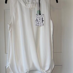 41 Hawthorn White Tie Front Sleeveless Tank